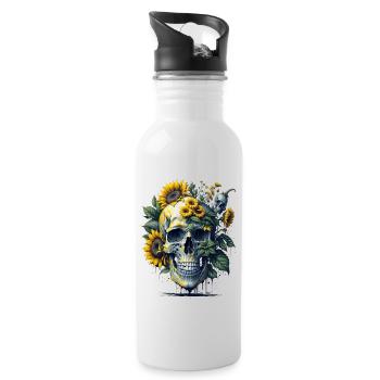 Sunflower Skull - Gourde avec paille intégrée - blanc - Droite