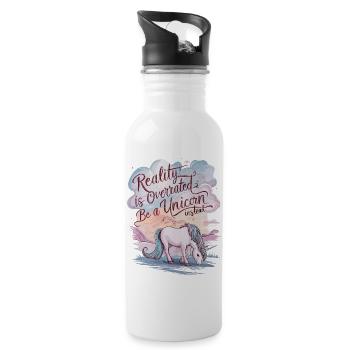 Soyez une licorne - Design de licorne inspirant - Gourde avec paille intégrée - blanc - Droite