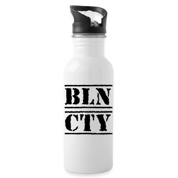 Berlin Souvenir Tourist Capital Metropolis BLN - Water bottle with straw - white - Right