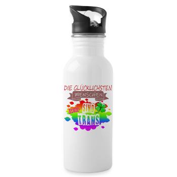 LGBTQ Trans Homosexuell Lesbisch Ehe für alle Bi - Trinkflasche mit integriertem Trinkhalm - Weiß - Rechts