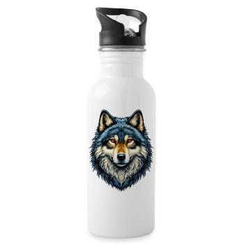 Loup - Gourde avec paille intégrée - blanc - Droite