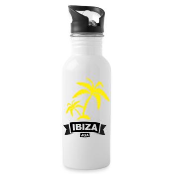 IBIZA – Enterrement de vie de garçon sous les palmiers - Gourde avec paille intégrée - blanc - Droite