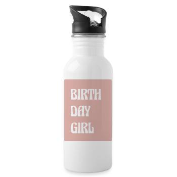 Birthday Girl - Trinkflasche mit integriertem Trinkhalm - Weiß - Rechts