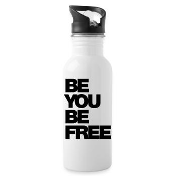 Typo Be You Be Free Diversity hf 1C - Trinkflasche mit integriertem Trinkhalm - Weiß - Rechts