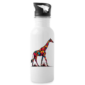 Girafe - Gourde avec paille intégrée - blanc - Droite