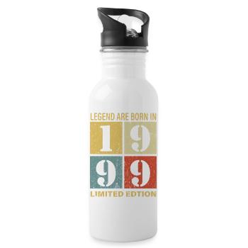Original Kalender 1999 Vintage Geburtstag Rec - Trinkflasche mit integriertem Trinkhalm - Weiß - Rechts