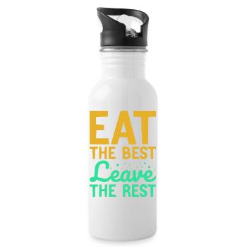 Eat the Best - Water bottle with straw - white - Right