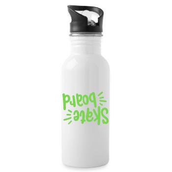 Skateboard Skateboarder Skateboarding - Trinkflasche mit integriertem Trinkhalm - Weiß - Rechts