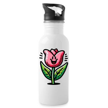 Tulip - Water bottle with straw - white - Right