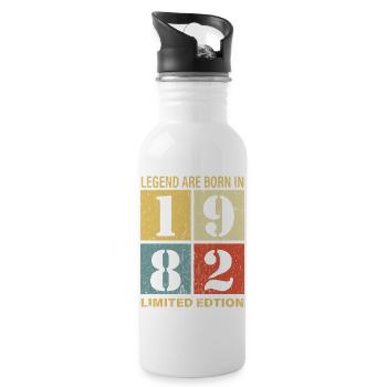 Original Kalender 1982 Vintage Geburtstag Rec - Trinkflasche mit integriertem Trinkhalm - Weiß - Rechts
