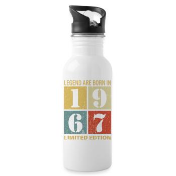 Original Calendar 1967 Vintage Birthday Rec - Water bottle with straw - white - Right