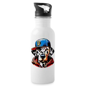 Hund - Trinkflasche mit integriertem Trinkhalm - Weiß - Rechts