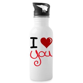 I Love You 2 - Water bottle with straw - white - Right