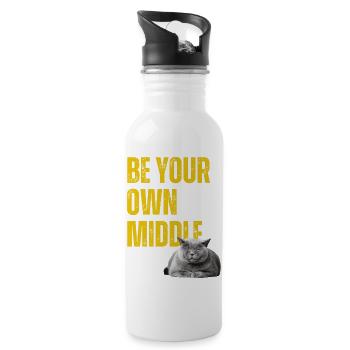 Be you own Middle. - Trinkflasche mit integriertem Trinkhalm - Weiß - Rechts