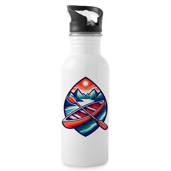 Kanu Boot - Trinkflasche mit integriertem Trinkhalm - Weiß - Rechts