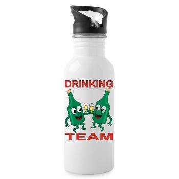 Mischievous Beer Bottles Drinking Team - Water bottle with straw - white - Right