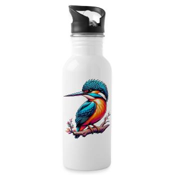 Kingfisher - Water bottle with straw - white - Right