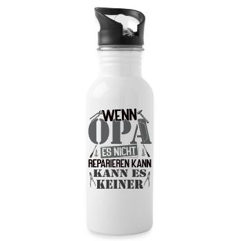 If grandpa can't fix it, no one can - Water bottle with straw - white - Right