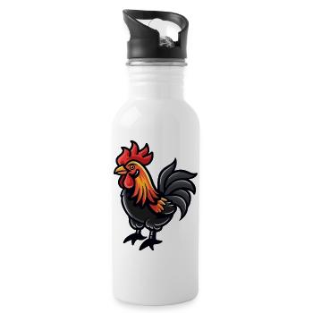 Coq - Gourde avec paille intégrée - blanc - Droite