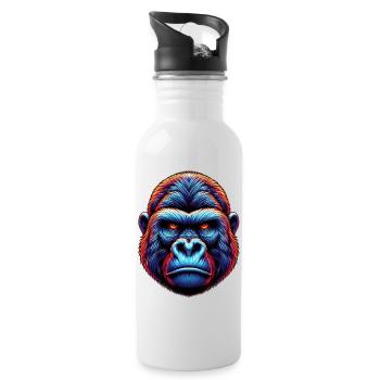 Gorilla - Water bottle with straw - white - Right