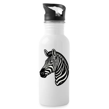 Zebra - Trinkflasche mit integriertem Trinkhalm - Weiß - Rechts