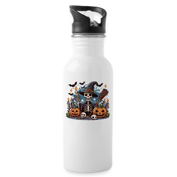 Spooky Mr Os halloween - Water bottle with straw - white - Right