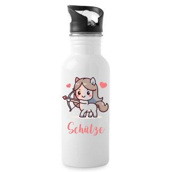 Schütze Design für Sternzeichen-Fans – Kawaii - Trinkflasche mit integriertem Trinkhalm - Weiß - Rechts