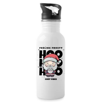 Weihnachten Pullover - Weihnachtsmann, Geschenk - Trinkflasche mit integriertem Trinkhalm - Weiß - Rechts