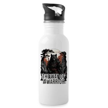 Samurai - The Way of the Warrior - Water bottle with straw - white - Right