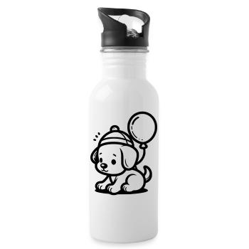 Puppy - Water bottle with straw - white - Right