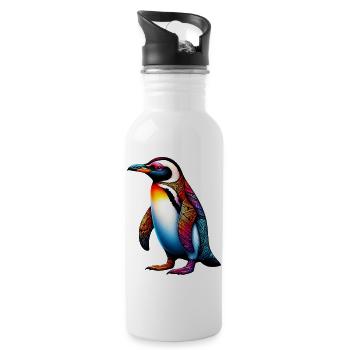 Pingouin - Gourde avec paille intégrée - blanc - Droite