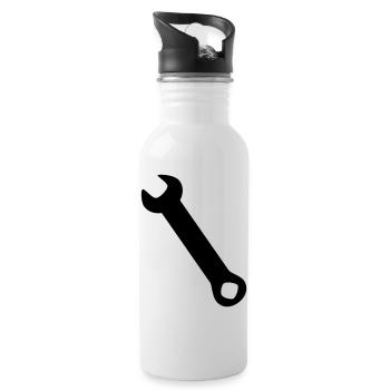 Wrench Silhoue - Water bottle with straw - white - Right