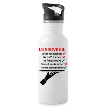 Le serveur n'est pas ton pote - Gourde avec paille intégrée - blanc - Droite