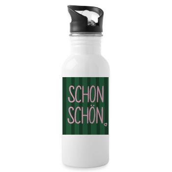 Nice - lettering pink-green - Water bottle with straw - white - Right