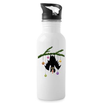Chauve-souris de Noël - Gourde avec paille intégrée - blanc - Droite