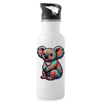 Koala - Trinkflasche mit integriertem Trinkhalm - Weiß - Rechts