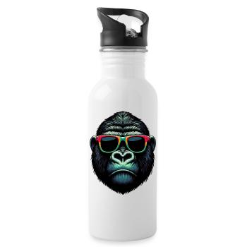 Gorilla - Water bottle with straw - white - Right