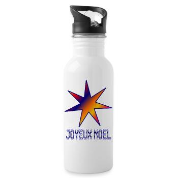 CHRISTMAS. MERRY CHRISTMAS. MERRY CHRISTMAS. FIR. NATURE. - Water bottle with straw - white - Right