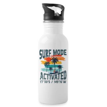 Surf mode activated - Water bottle with straw - white - Right