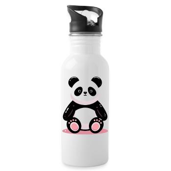 Panda - Gourde avec paille intégrée - blanc - Droite