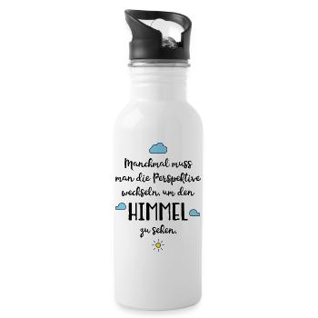 Positive Sprüche - Trinkflasche mit integriertem Trinkhalm - Weiß - Rechts