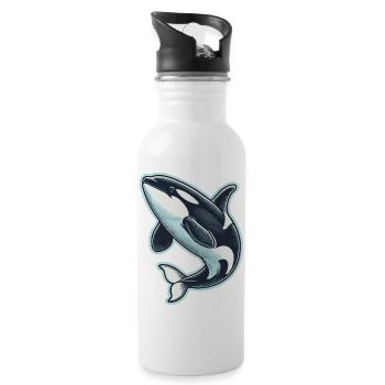 Orca - Trinkflasche mit integriertem Trinkhalm - Weiß - Rechts