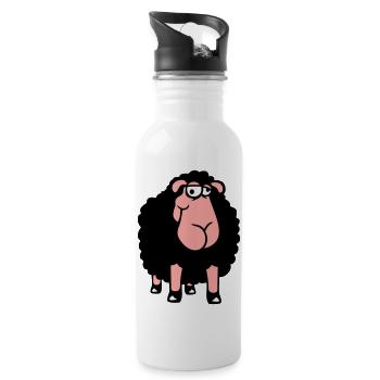 mouton a l’air stupide mignon drôle idiot cool - Gourde avec paille intégrée - blanc - Droite