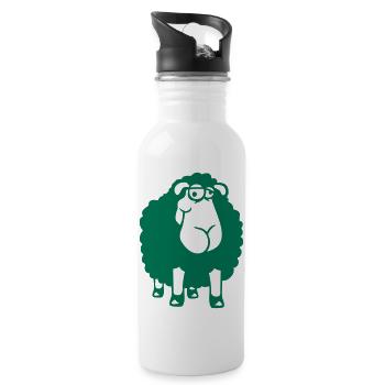 mouton a l’air stupide mignon drôle idiot cool - Gourde avec paille intégrée - blanc - Droite