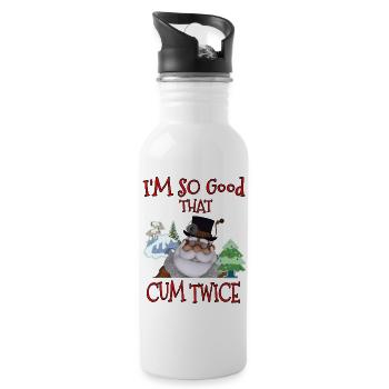 Santa Jingle Zweimal - Trinkflasche mit integriertem Trinkhalm - Weiß - Rechts