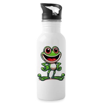 Grenouille - Gourde avec paille intégrée - blanc - Droite