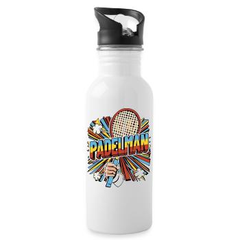 PADELMAN - Trinkflasche mit integriertem Trinkhalm - Weiß - Rechts