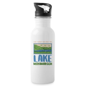 Lake Miramarsch - Trinkflasche mit integriertem Trinkhalm - Weiß - Rechts