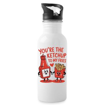 You're the Ketchup to My Fries - Water bottle with straw - white - Right