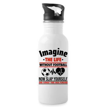Cadeau de fête des pères, Football - Gourde avec paille intégrée - blanc - Droite